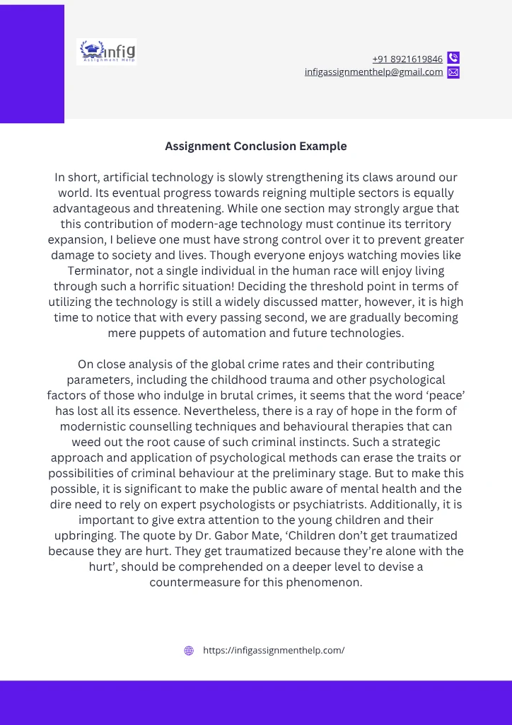 assignment conclusion example